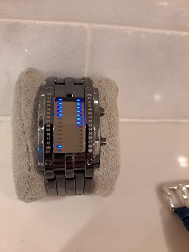 Orologio binario led - binario, blu