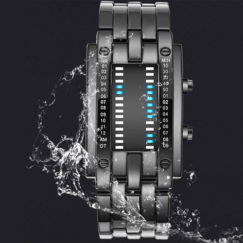Orologio digitale binario - digitale, blu